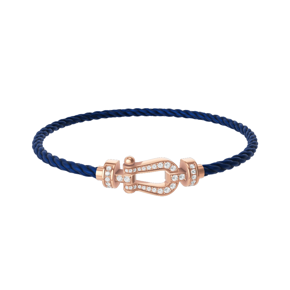 FRED Navy Cord Bracelet with 18k Diamond MD Buckle, Exclusively at Hamilton Jewelers