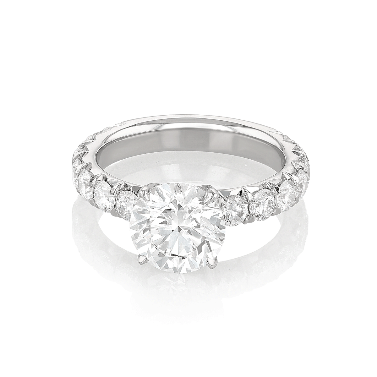 Platinum and 2.54 Total Weight Diamond Ring