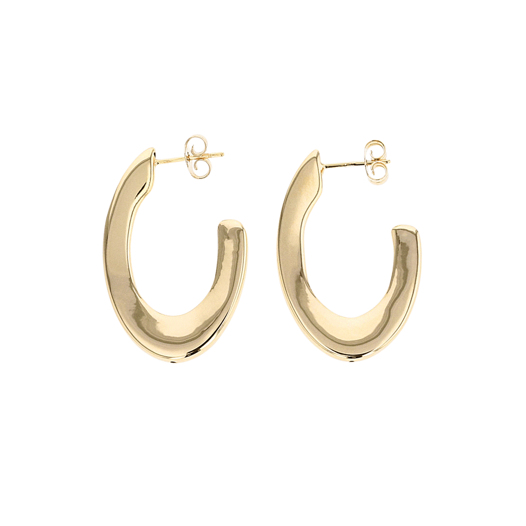 Classic 18k Yellow Gold 1.25 Inch Hoops