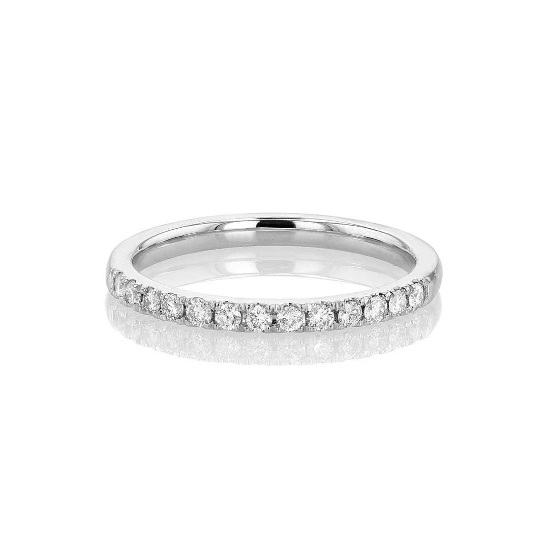 Hamilton Lisette Collection 18k White Gold and 0.25 Total Weight Diamond Half Way Band