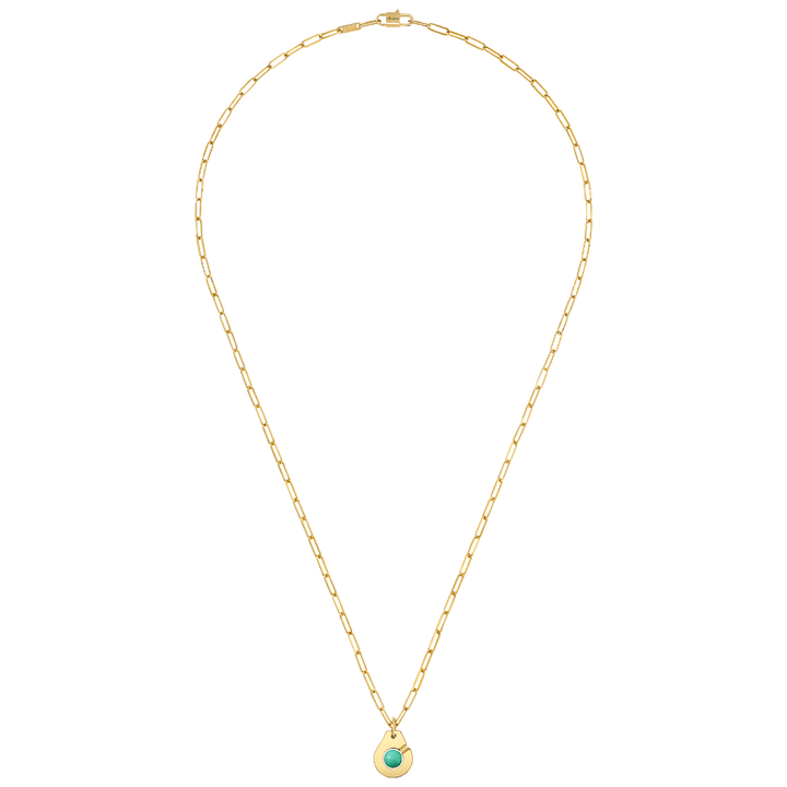 Dinh Van Menottes 18k Yellow Gold R10 Chrysoprase Necklace