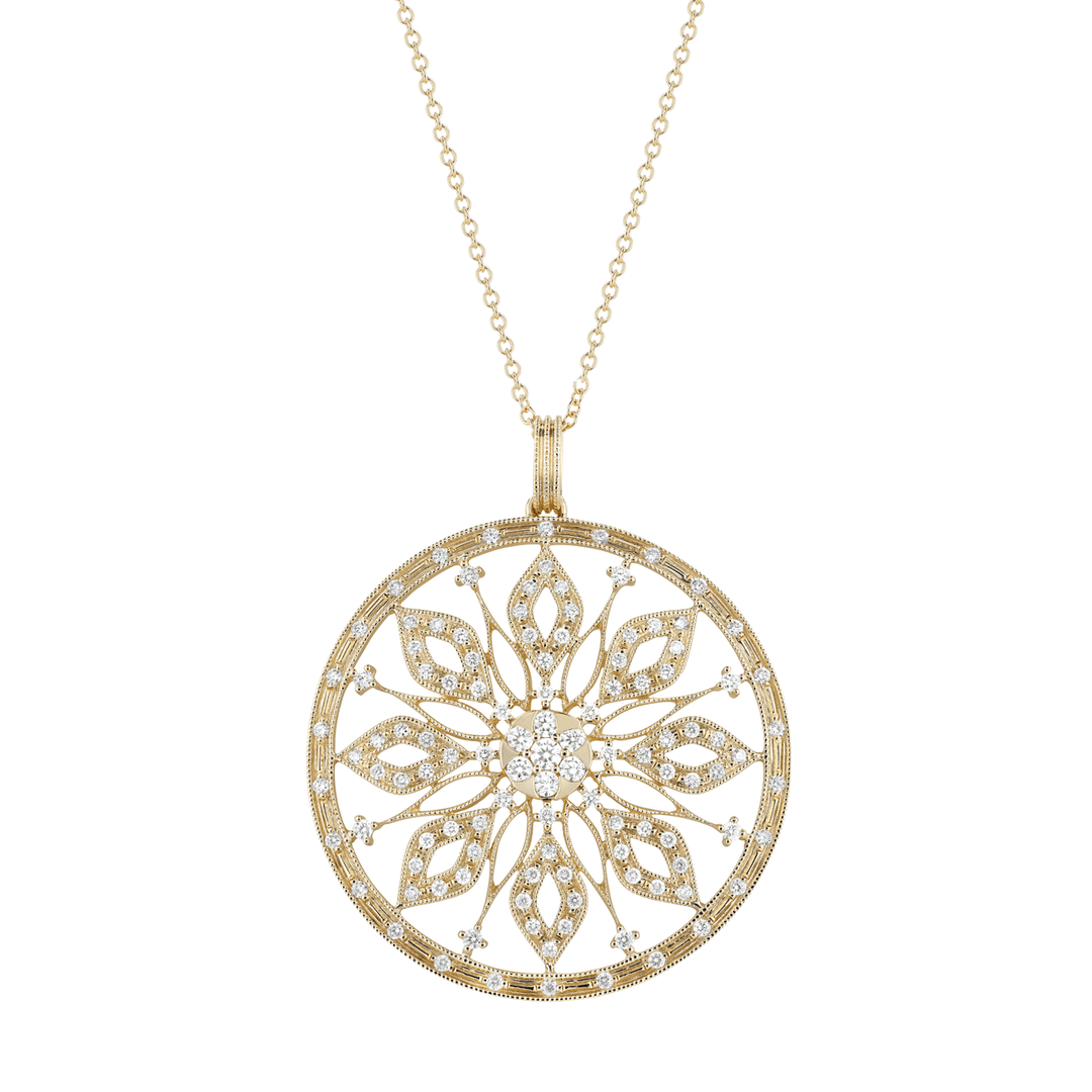 Heritage 18k Yellow Gold and Diamond 1.07 Total Weight Pendant