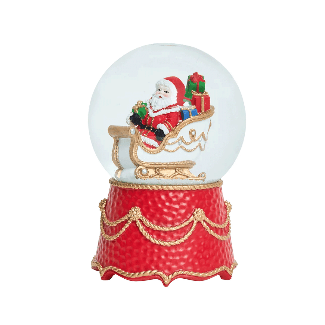Juliska  Berry & Thread North Pole Santa in Sleigh Snow Globe
