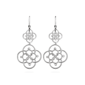 Arabesque Diamond and Sterling Silver Drop Earrings