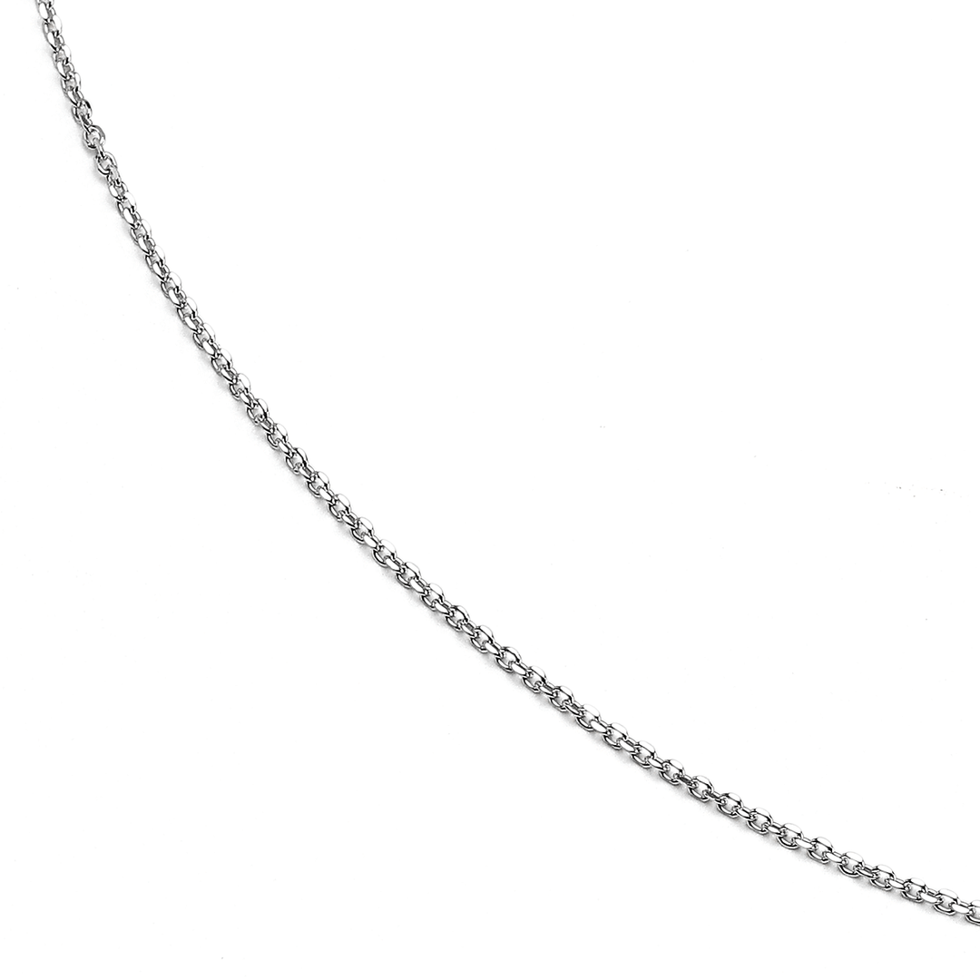 Hamilton Collection Mercer 14k White Recycled Gold 1.2mm Cable 18 Inch Necklace