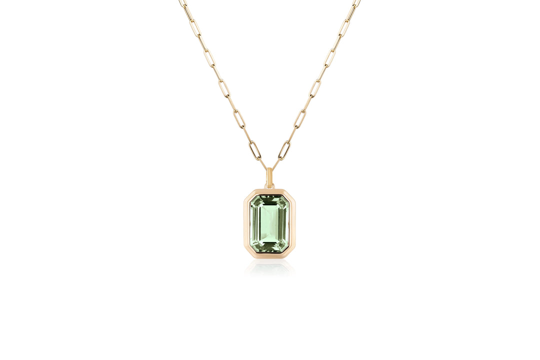 Goshwara Manhattan 18k Yellow Gold and Prasiolite Bezel Pendant