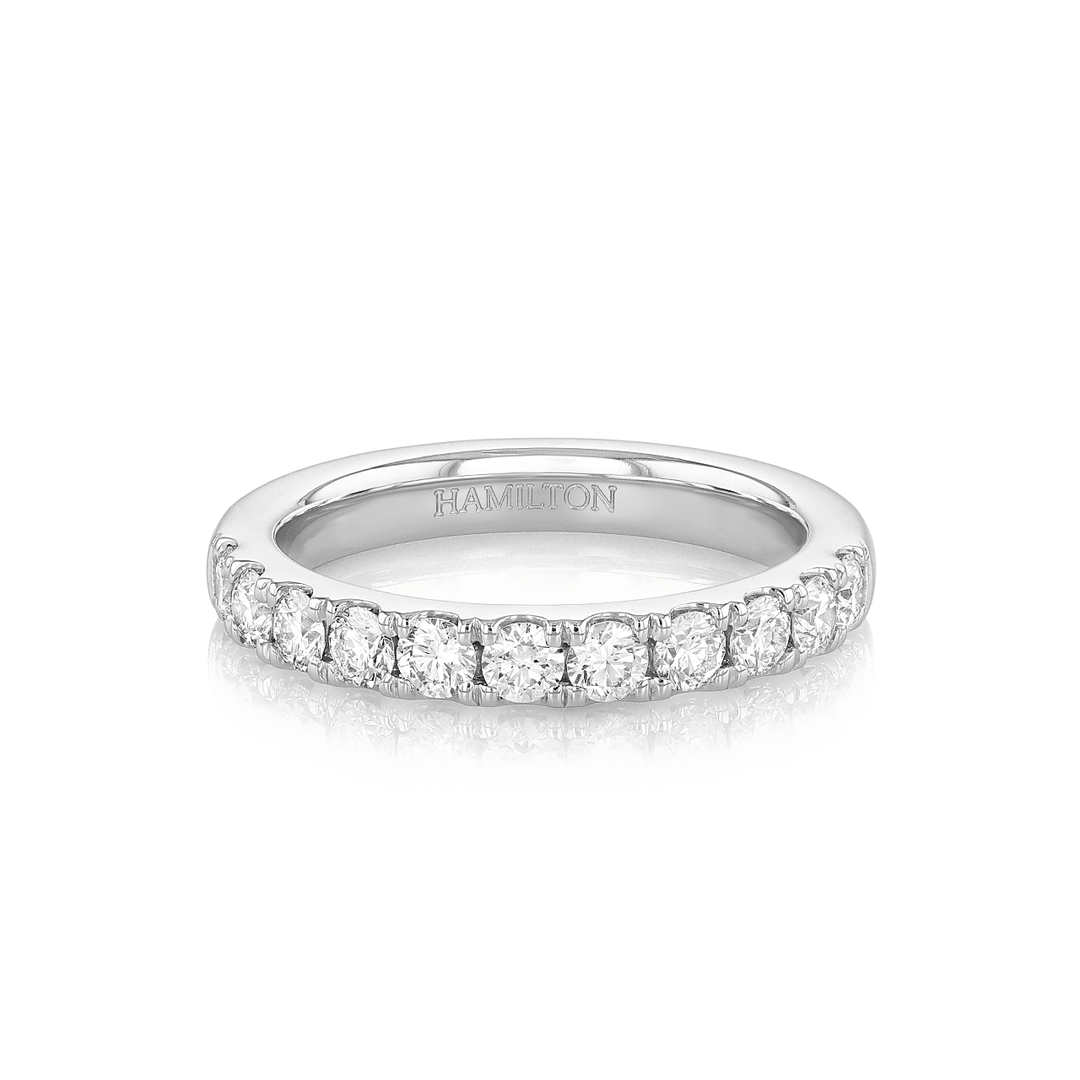 Hamilton Lisette Collection 18k White Gold and 0.75 Total Weight Diamond Half Way Band