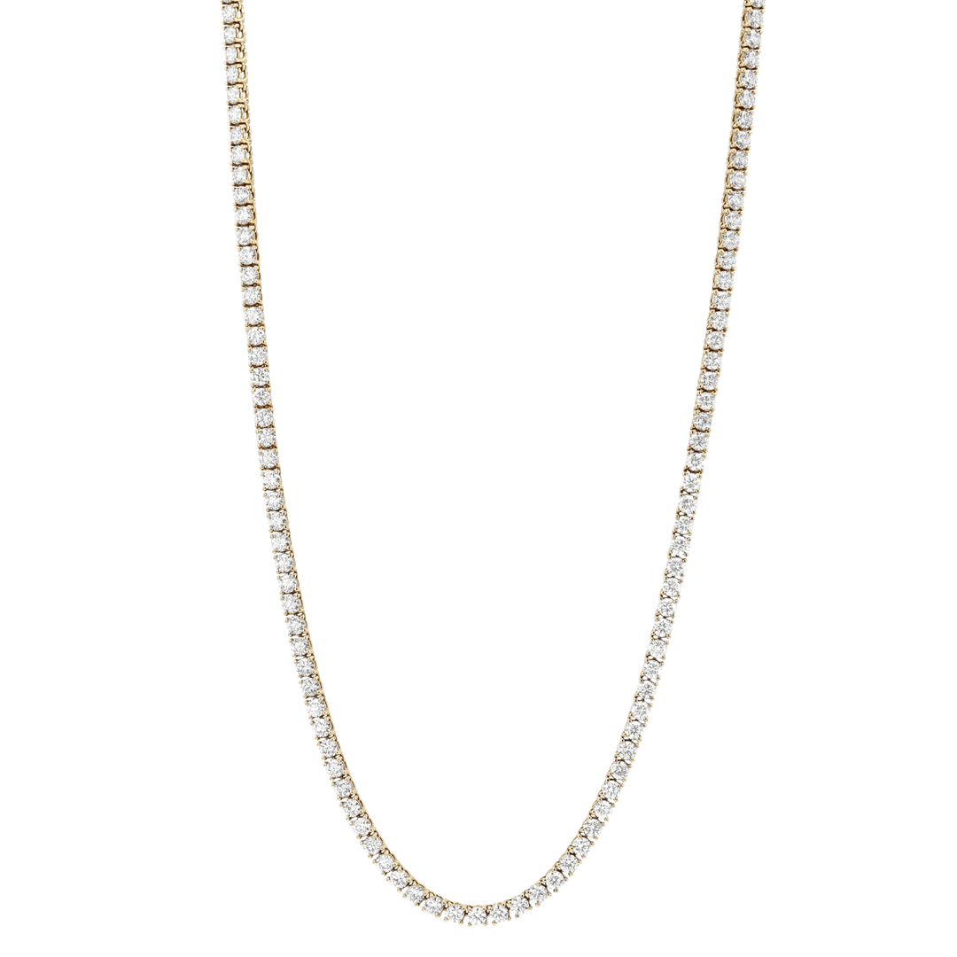Hamilton Line Collection 18k Yellow Gold  and 14.18 Total Weight Natural Diamond  Line Necklace