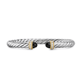 David Yurman Sterling Silver with 14K Yellow Gold, Black Onyx and Diamonds, 6mm Cable Flex® Bracelet