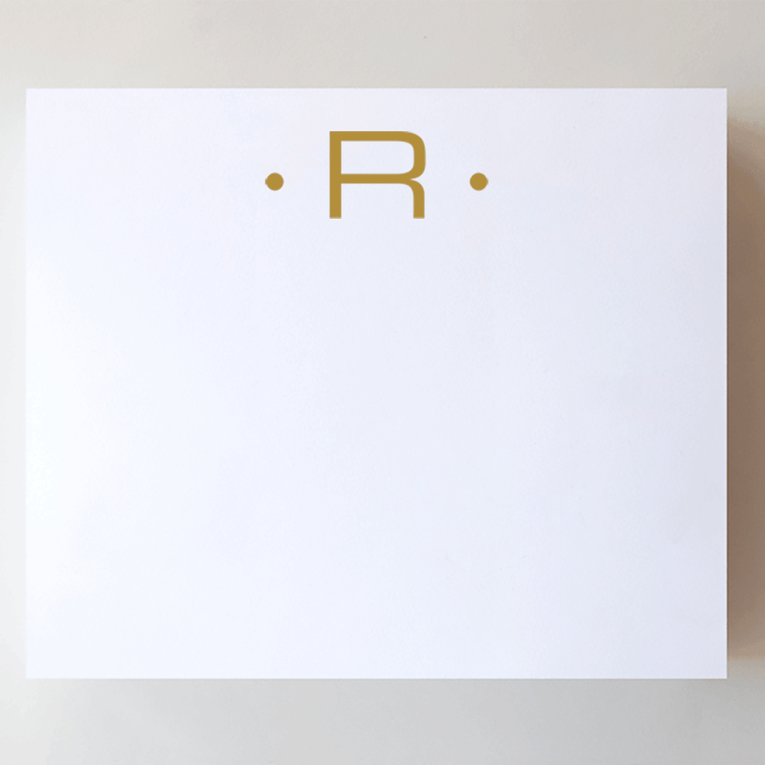 Luxe Gold Initial Notepad-R