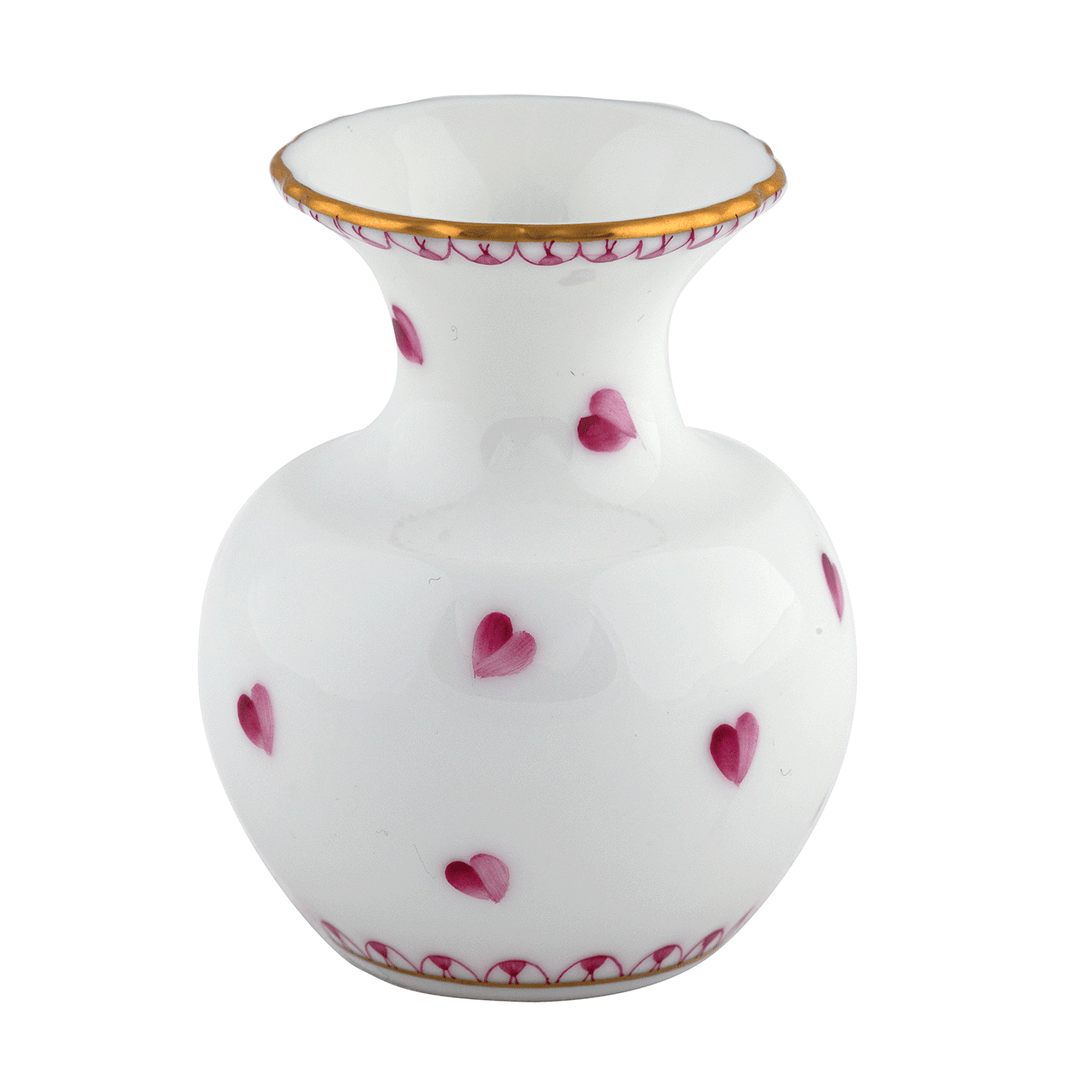 Herend Raspberry Small Heart Vase
