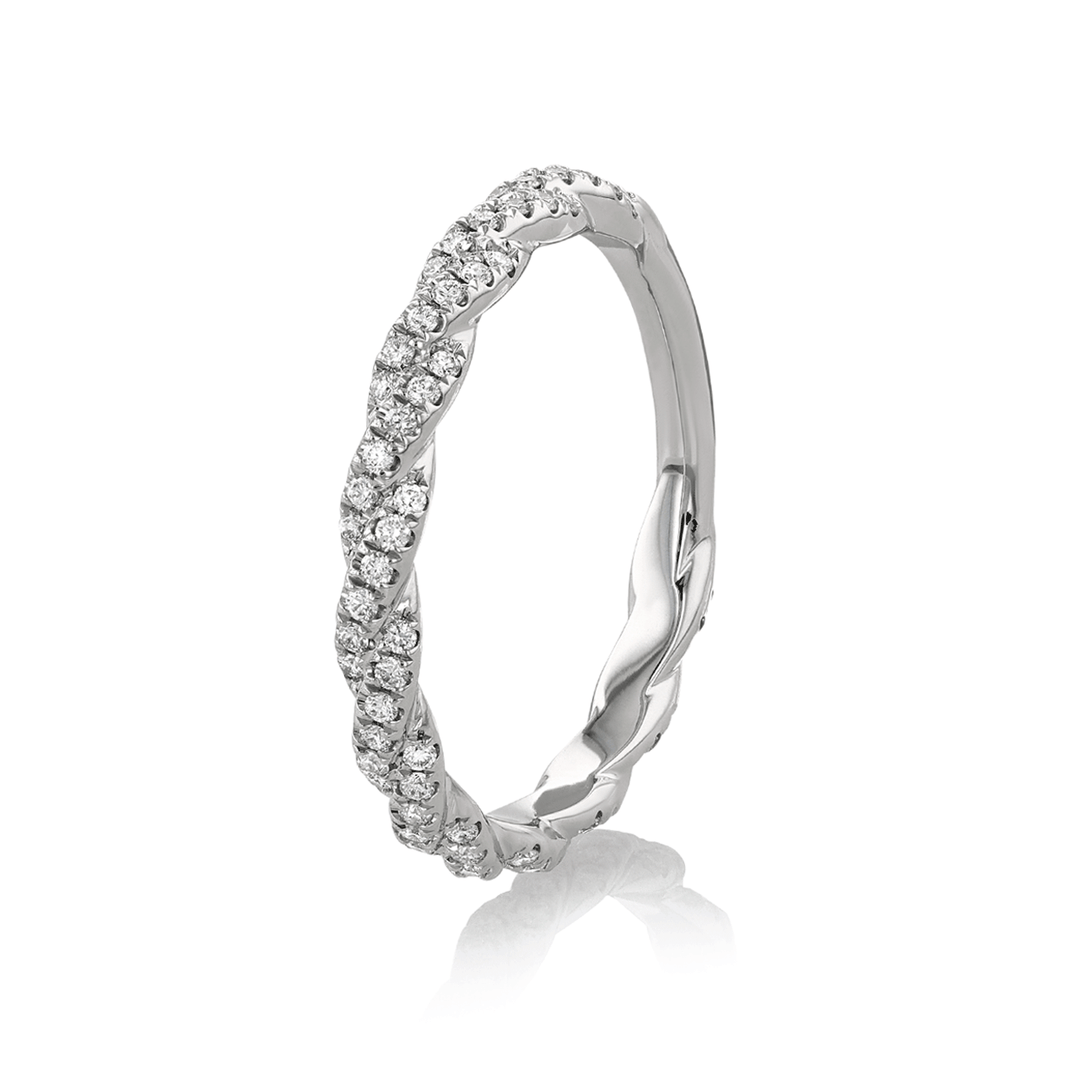 Platinum and .27 Total Weight Diamond Full Twist Band