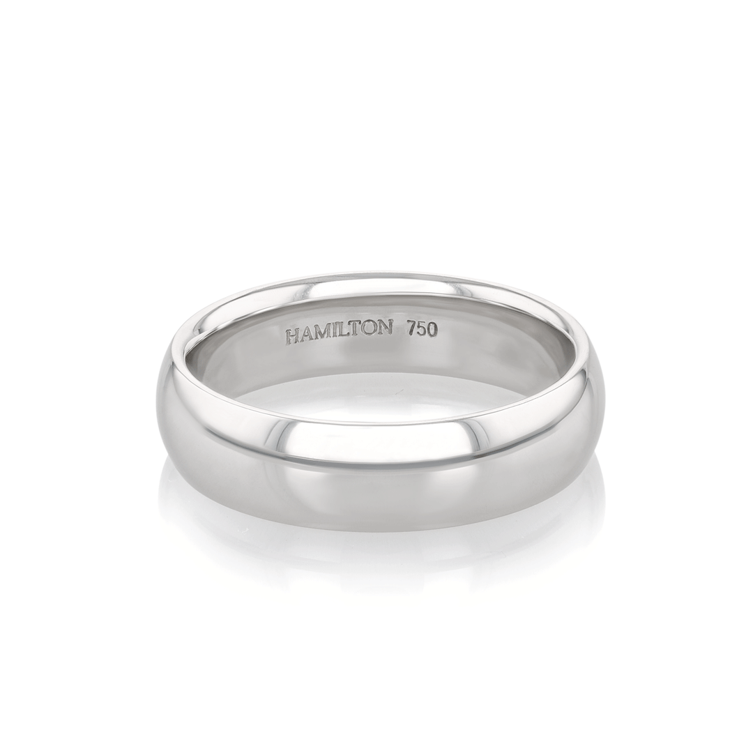 Hamilton Collection 18k White Recycled Gold 6mm Comfort Fit Wedding Band