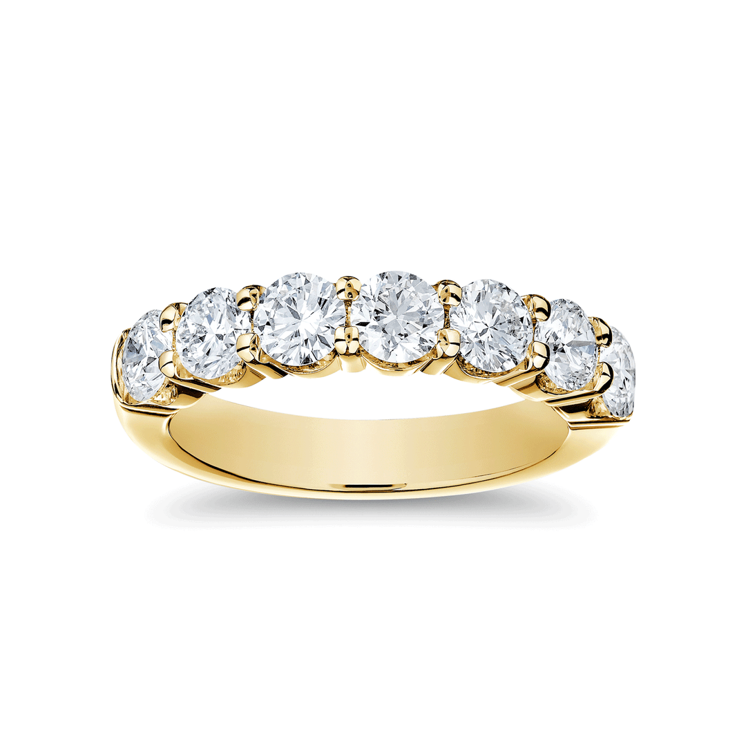 18k Yellow Gold and 1.47 Total Weight Diamond Band
