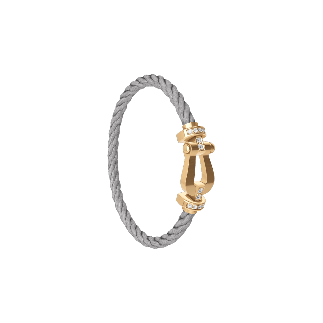 FRED Force 10 Steel Cable with 18k Yellow LG Half Diamond Buckle, Exclusively at Hamilton Jewelers