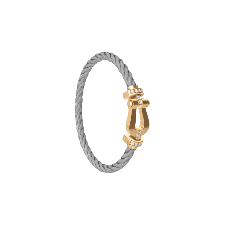 FRED Force 10 Steel Cable with 18k Yellow LG Half Diamond Buckle, Exclusively at Hamilton Jewelers