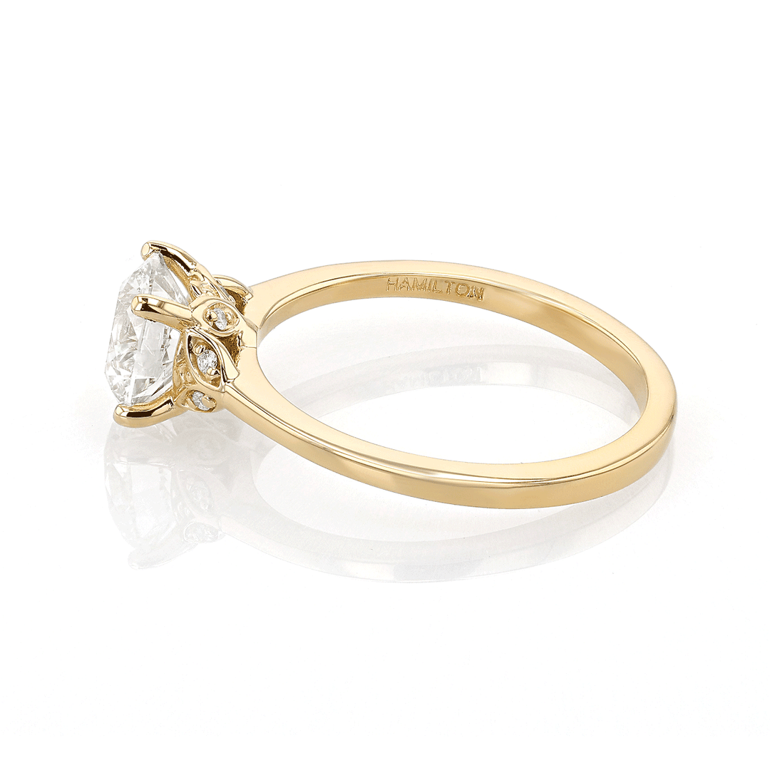 14k Yellow Gold and 1.50 Total Weight Diamond Engagement Ring