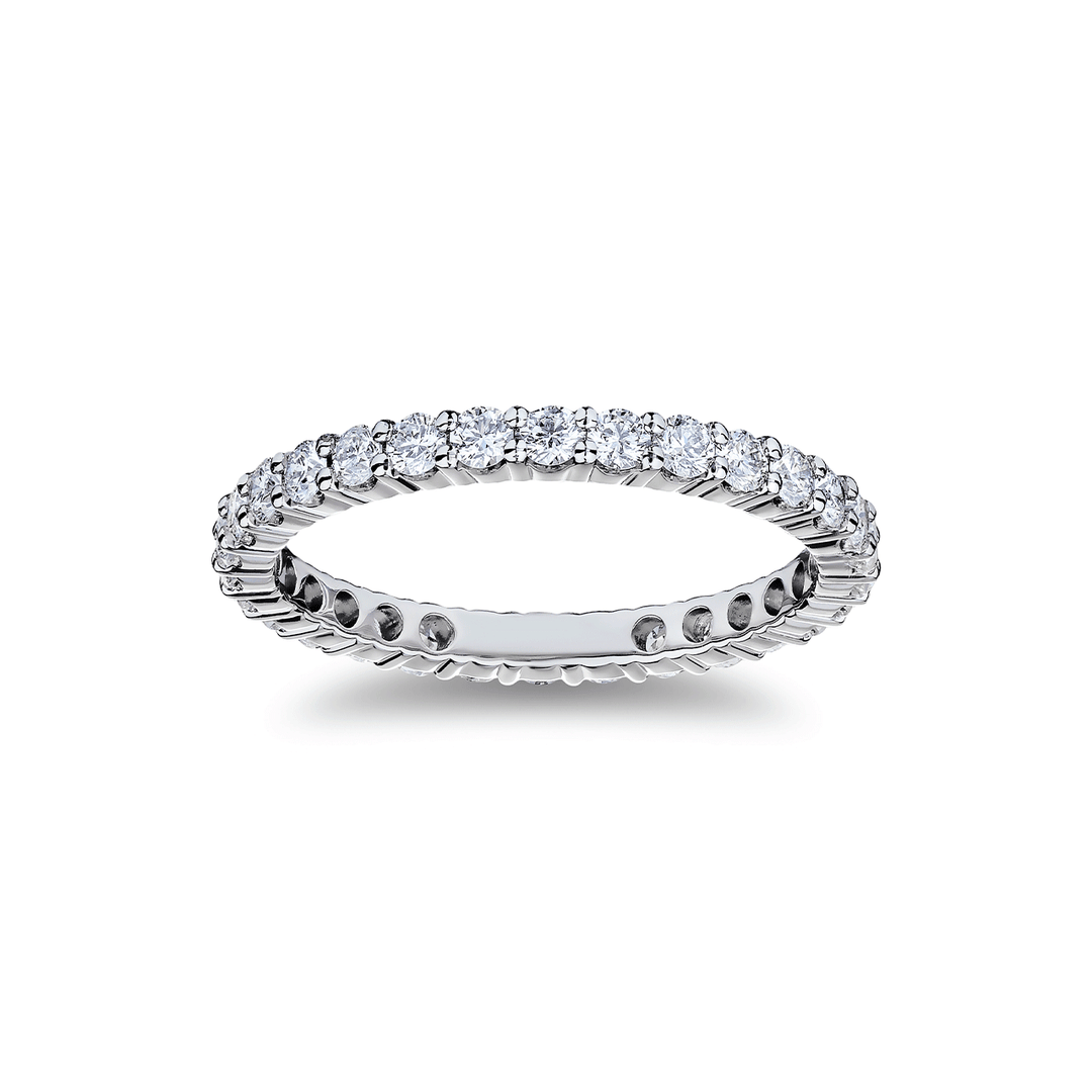 18k White Gold and 1.11 Total Weight Diamond Eternity Band