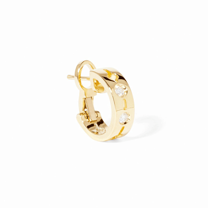 Dinh Van Pulse 18k Yellow Gold and Diamond Hoops