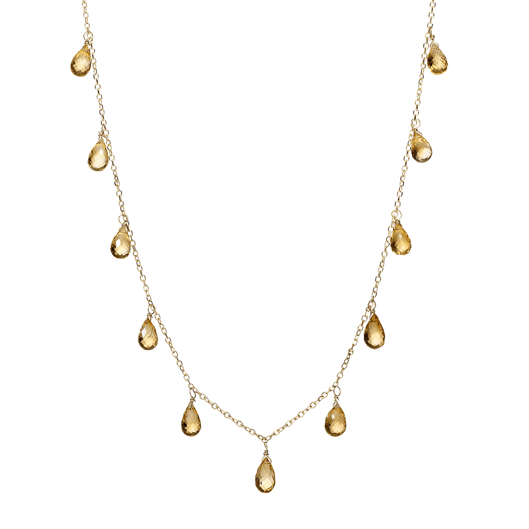 Calypso 14k Gold and Citrine 17 Inch Necklace