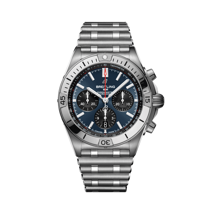 Breitling Steel Chronomat 42mm Blue Dial # AB0134101C1A1