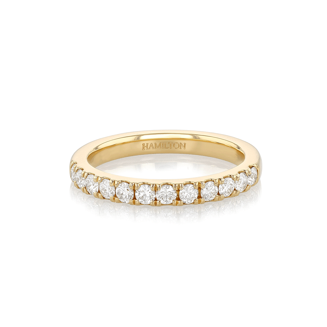 Hamilton Lisette Collection 18k Yellow Gold and 0.50 Total Weight Diamond Half Way Band
