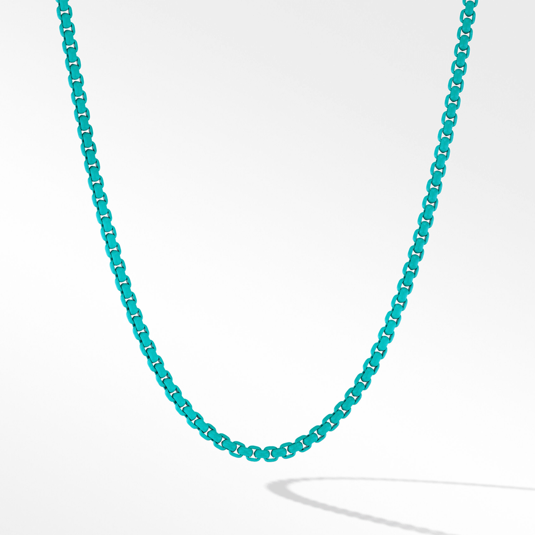 David Yurman Bel Aire Box Chain Necklace in Turquoise with 14k Yellow Gold Accent