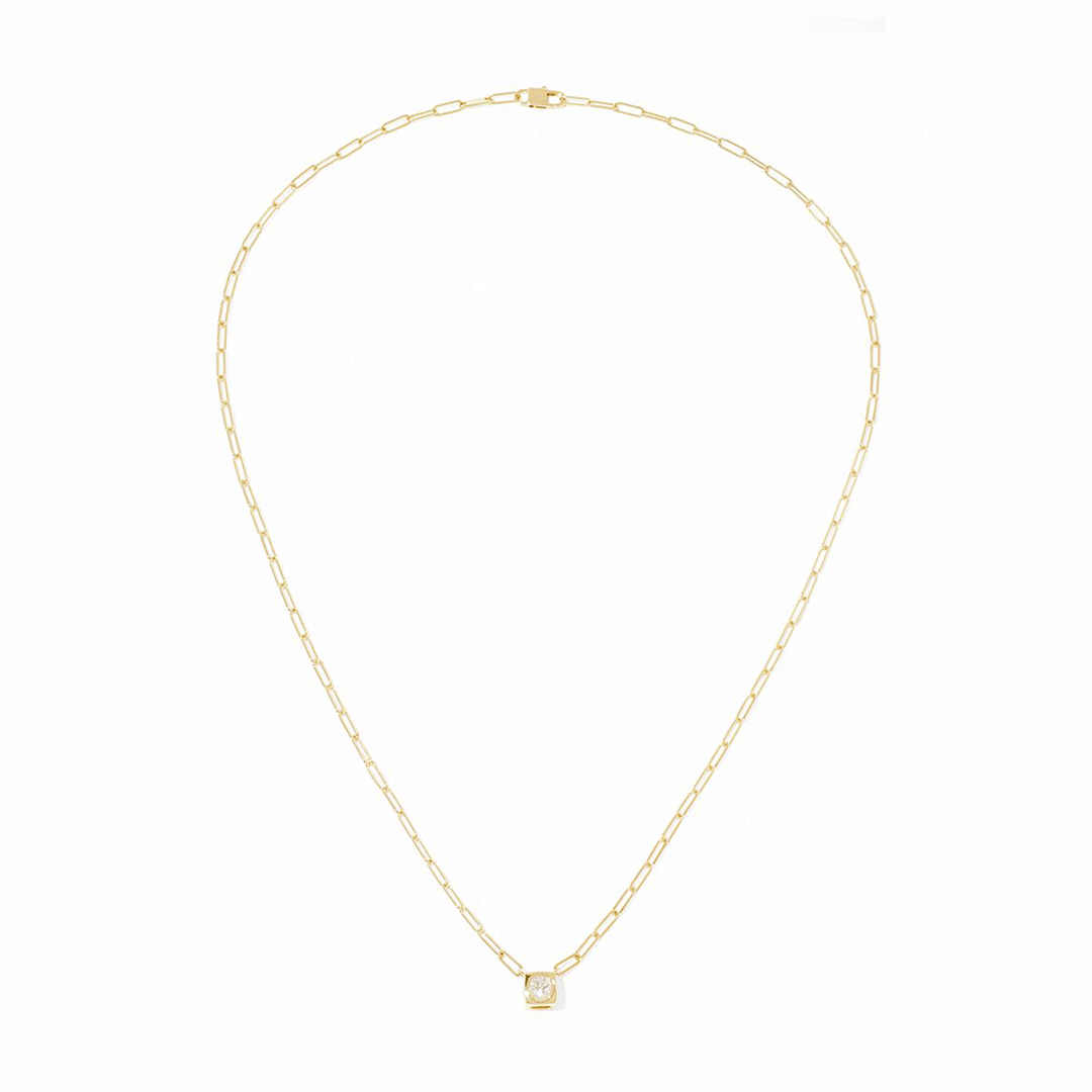Dinh Van Le Cube Diamond 18k Yellow Gold Large Chain Necklace