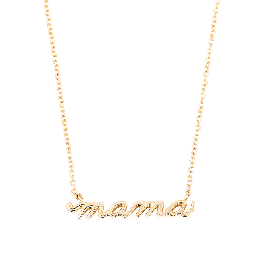 14k Yellow Gold Petite Mama Necklace