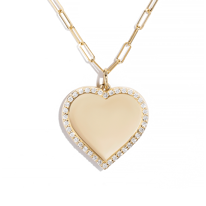 Hamilton Collection 18k Yellow Gold and Diamond .38 Total Weight Heart Pendant with Chain