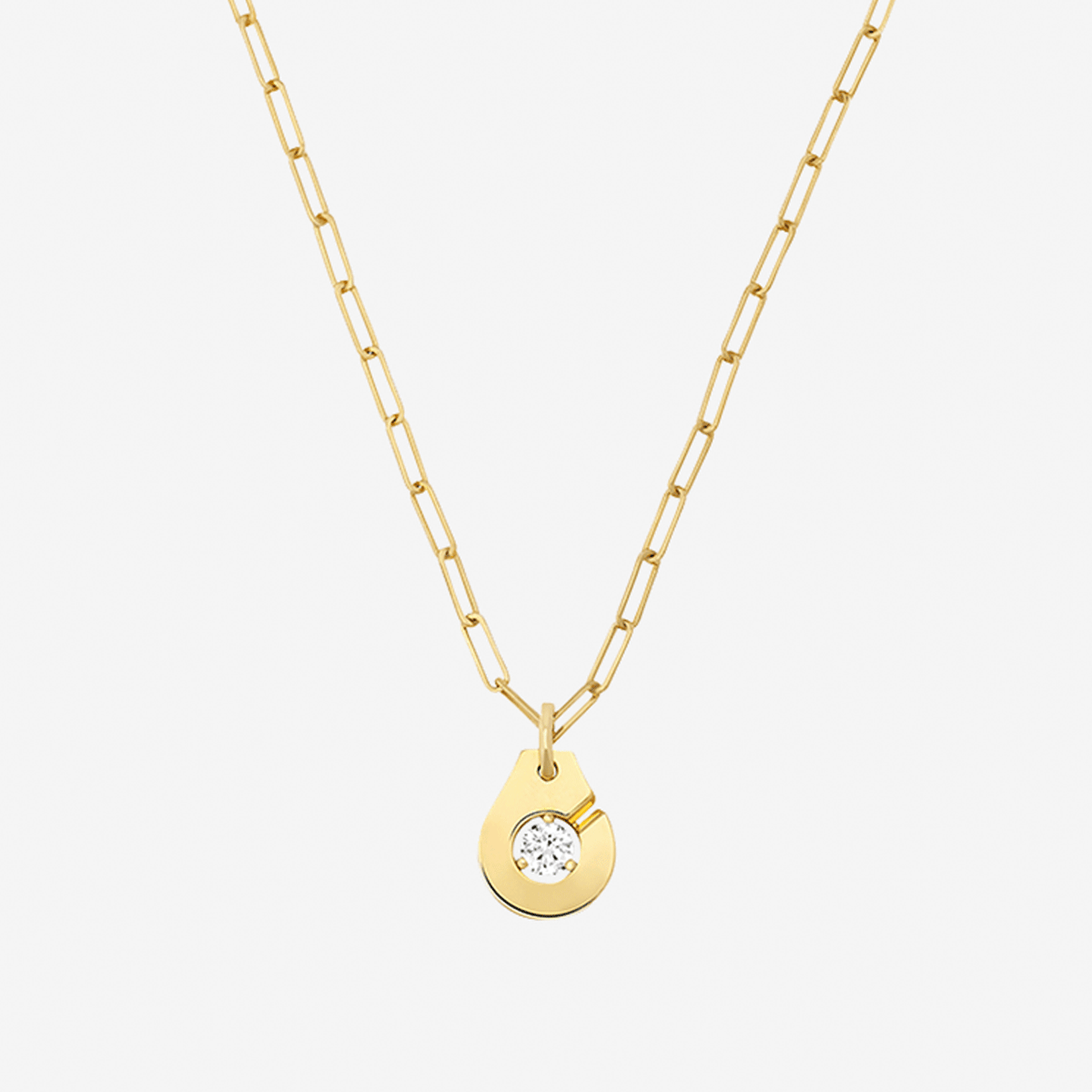 Dinh Van Menottes 18k Yellow Gold and Diamond R10 Necklace