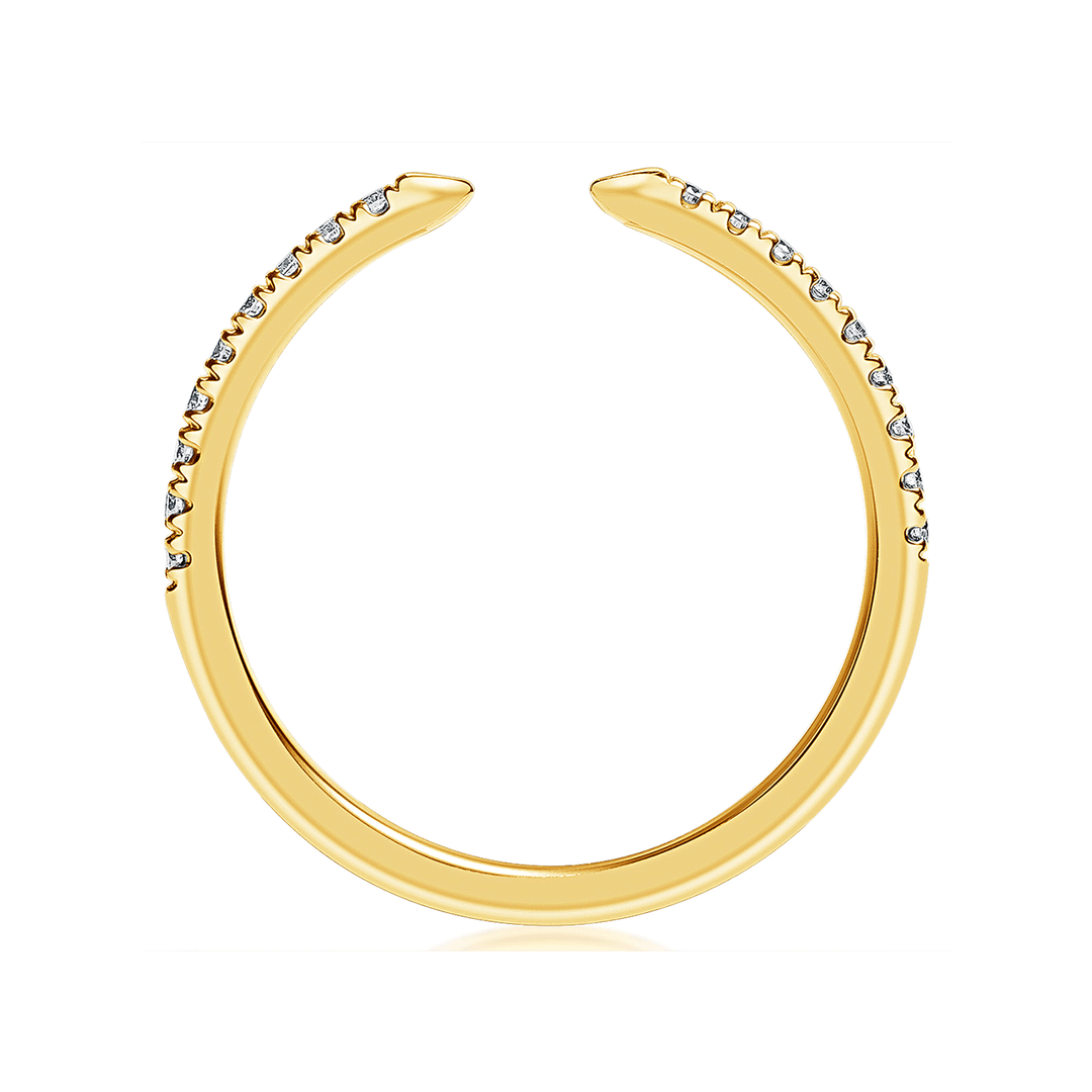 18k Yellow Gold and .14 Total Weight Diamond Open Ring