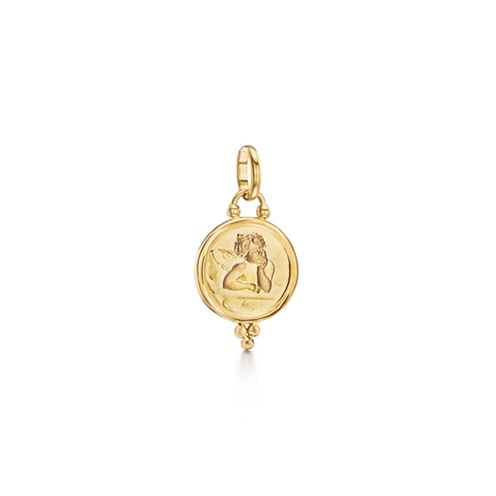 Temple St. Clair 18k Gold 14mm Angel Pendant