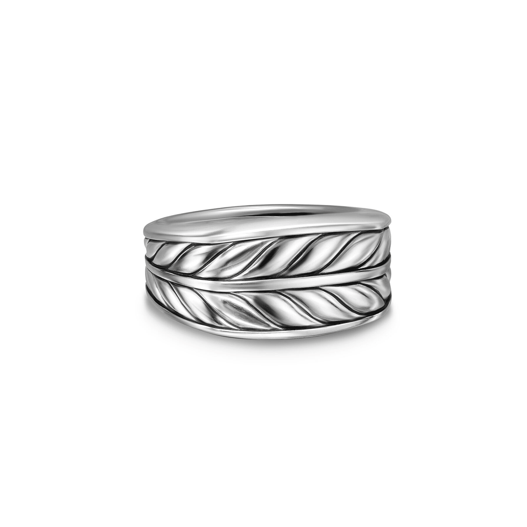 David Yurman Chevron Three Sided Signet Ring Size 10