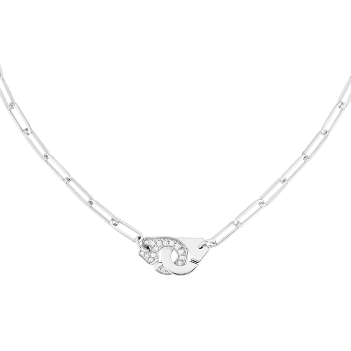 Dinh Van Menottes 18k White Gold R12 Diamond Necklace