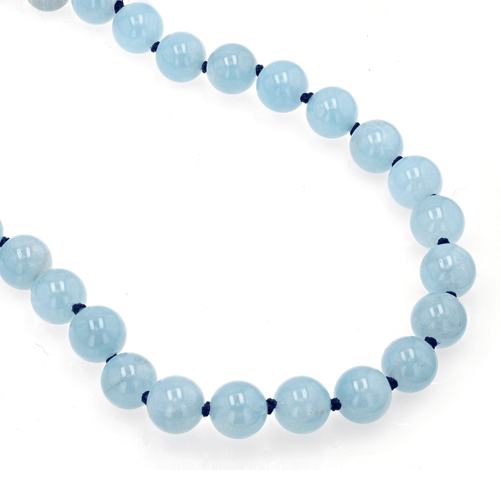 14k Yellow Gold and Amazonite Bead Red Silk Necklace