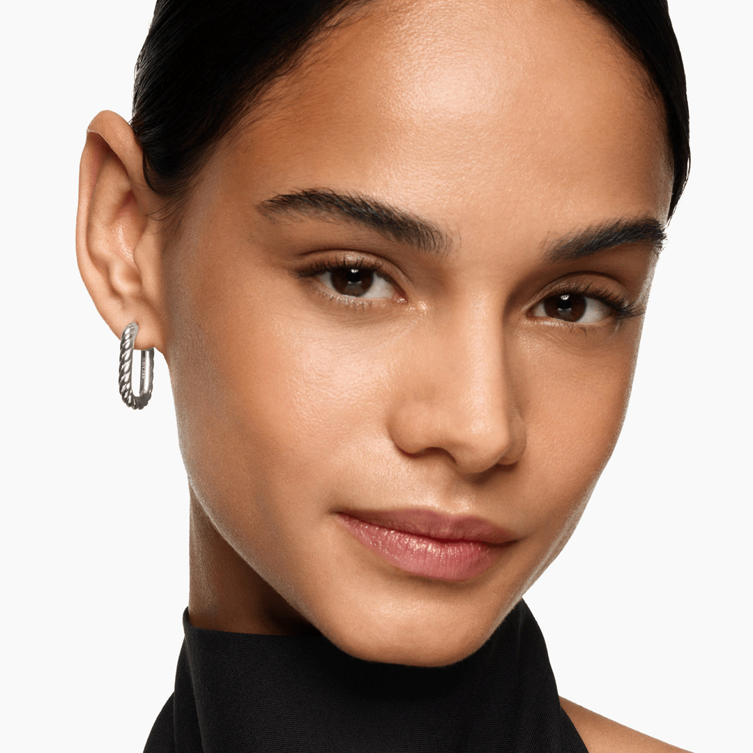 David Yurman Madison Cable Hoop Earrings Sterling Silver, 24.3mm