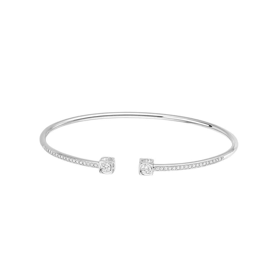 Dinh Van Le Cube 18k White Gold Diamond Bracelet, Med