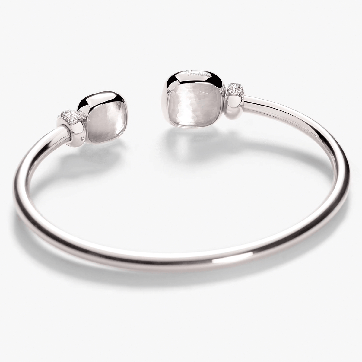 Pomellato Nudo Classic 18k White Gold and Diamond Cuff Bracelet