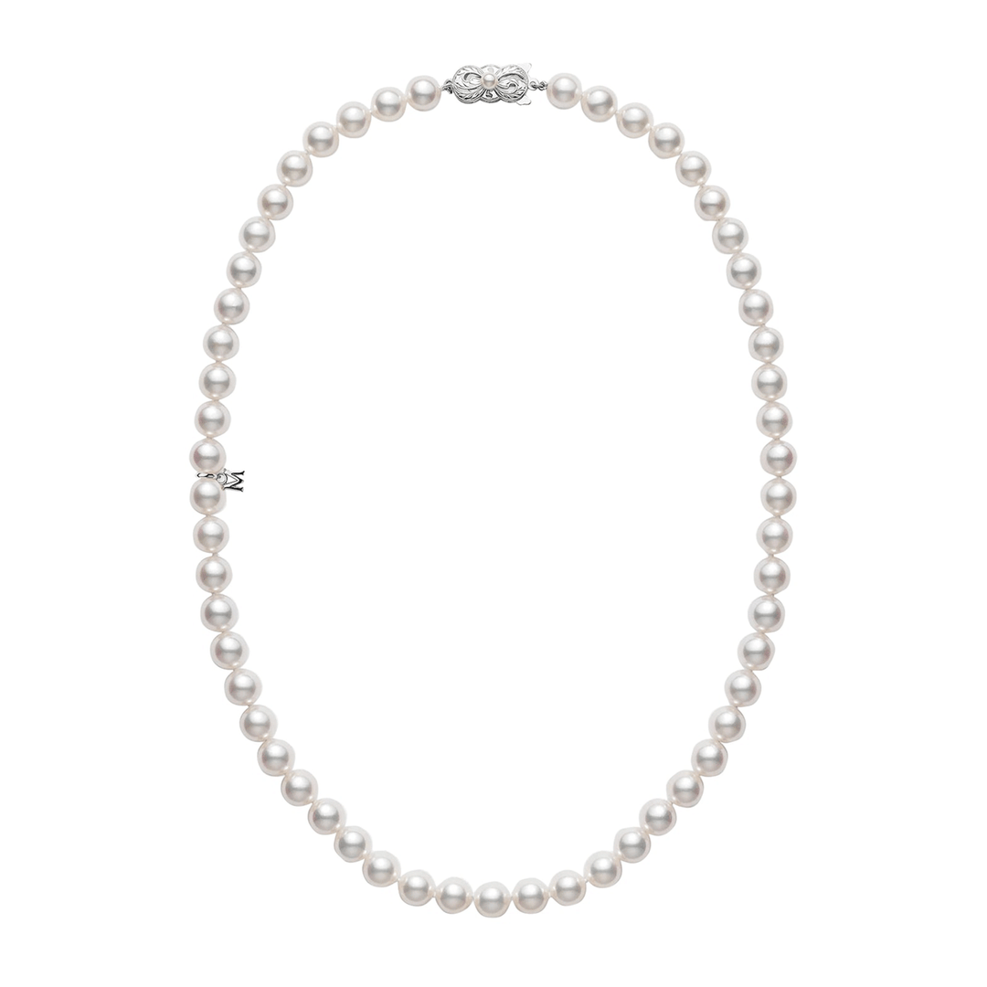 Mikimoto 18k White Gold Akoya 7mm Pearl Strand Necklace