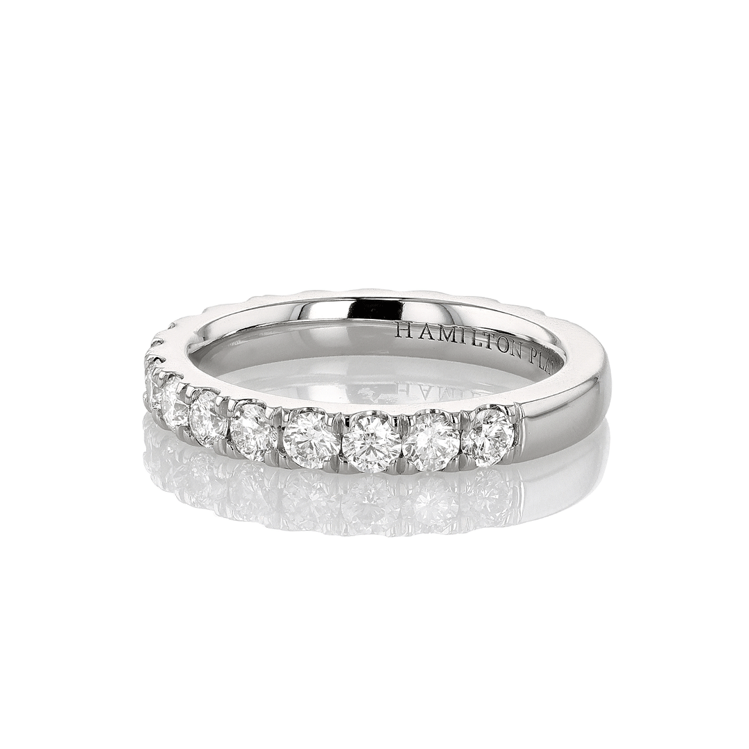 Hamilton Lisette Collection Platinum and 1.25 Total Weight Diamond Half Way Band