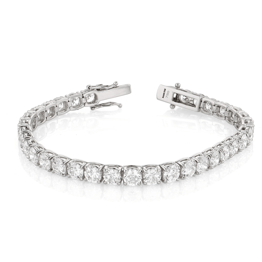 Hamilton Line Collection 18k White Gold and 16.97 Total Weight Diamond Line Bracelet