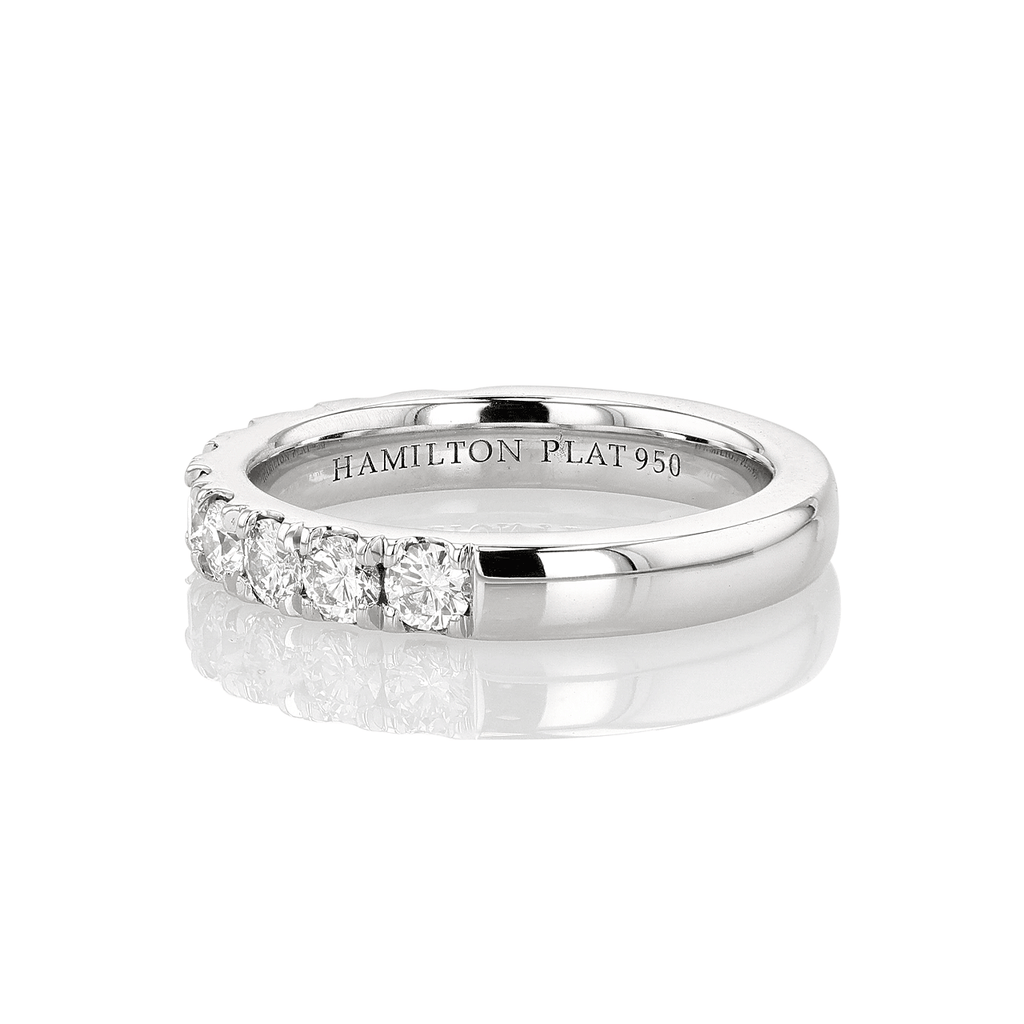 Hamilton Lisette Collection Platinum and 1.00 Total Weight Diamond Half Way Band