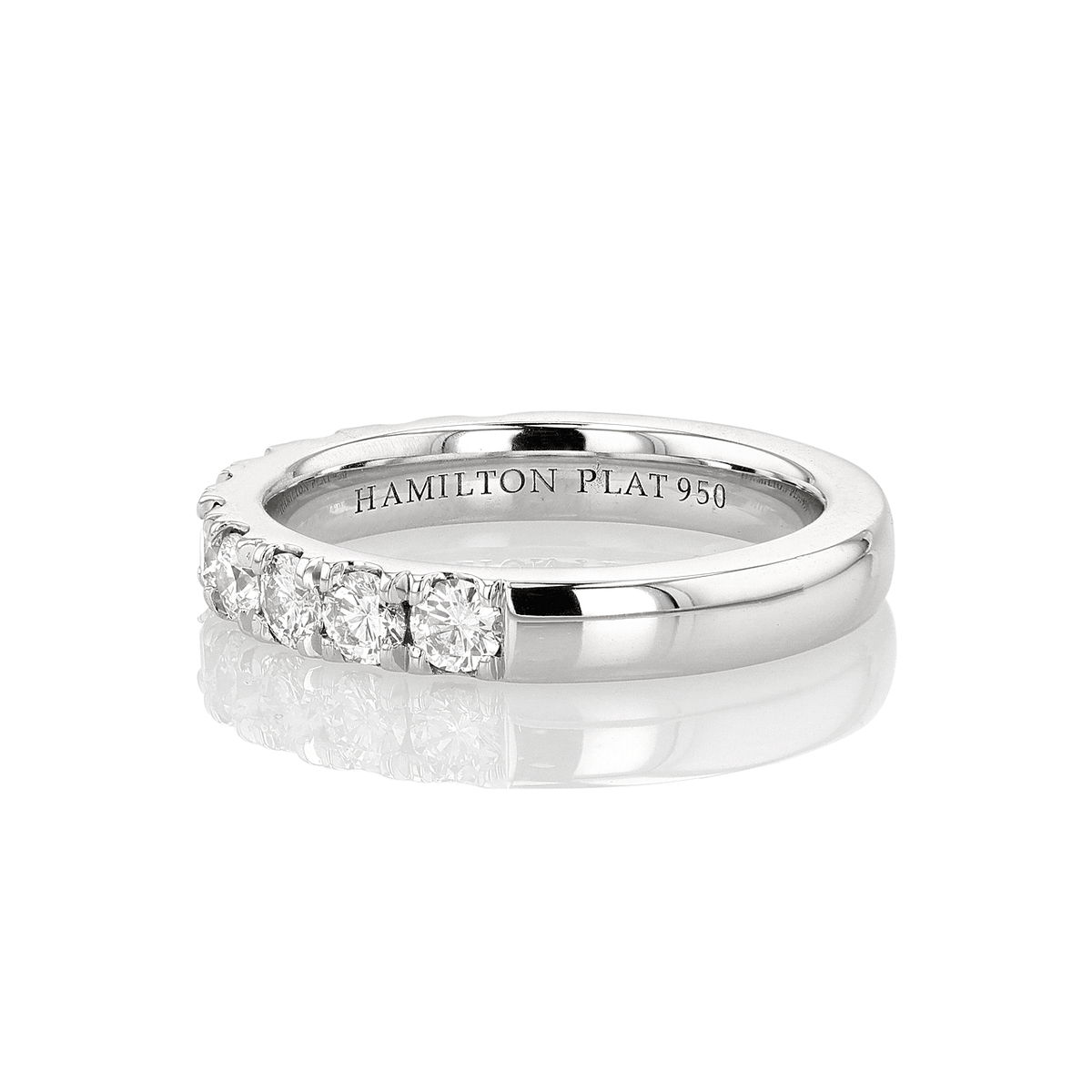Hamilton Lisette Collection Platinum and 1.00 Total Weight Diamond Half Way Band
