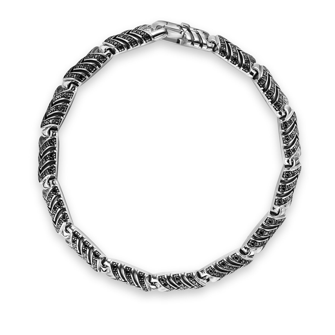 David Yurman Chevron Link Bracelet Sterling Silver, 7.6mm Medium