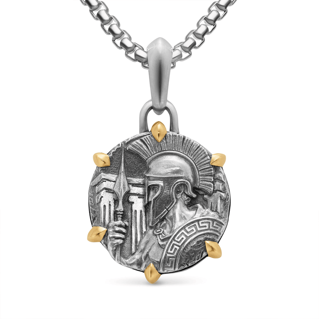 David Yurman Ares Amulet Sterling Silver with 18K Yellow Gold, 26.4mm