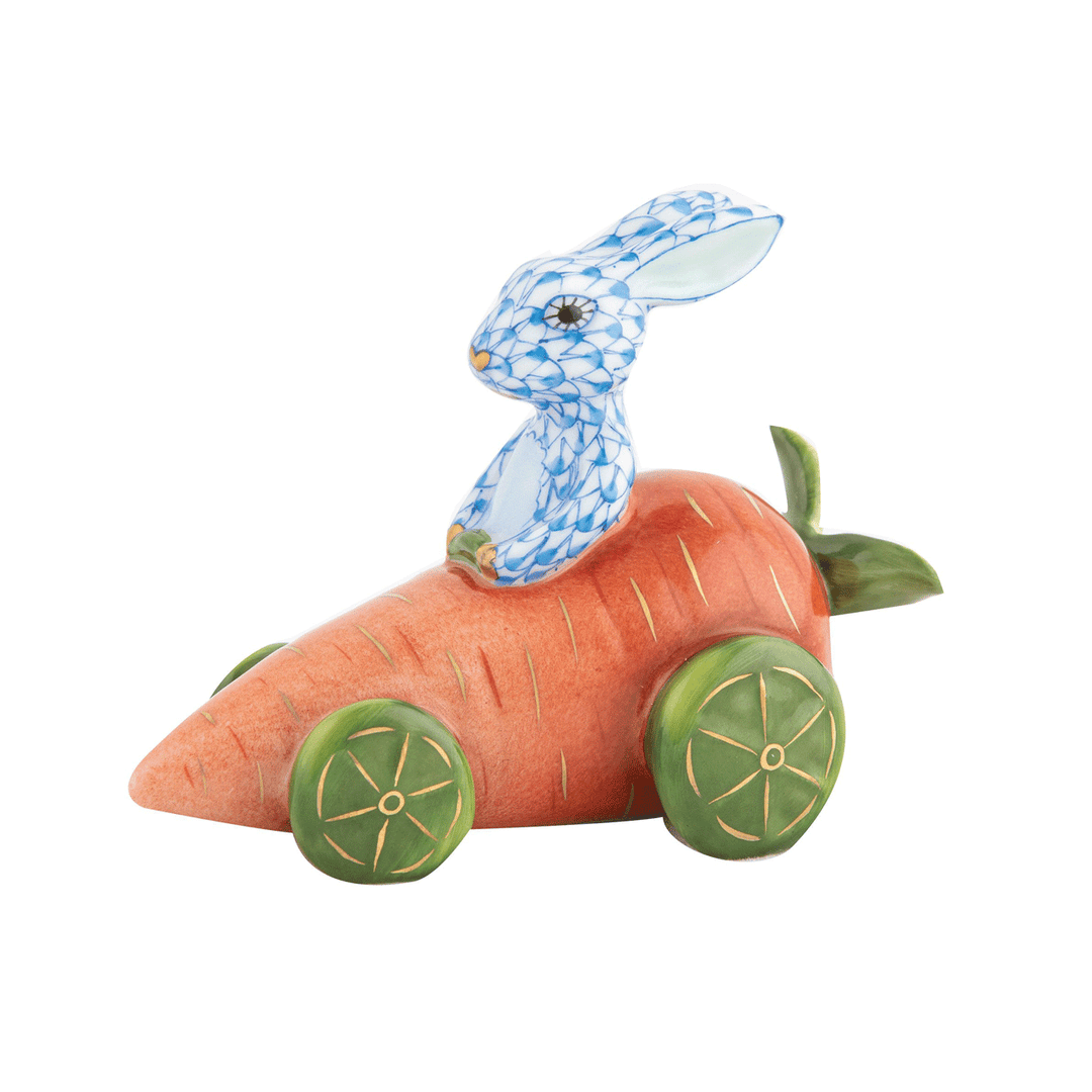 Herend Carrot Car with Blue Bunny
