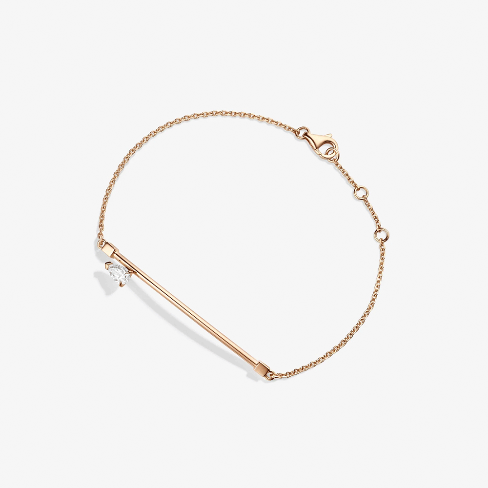 Repossi Serti 18k Rose Gold Chain Diamond Bracelet