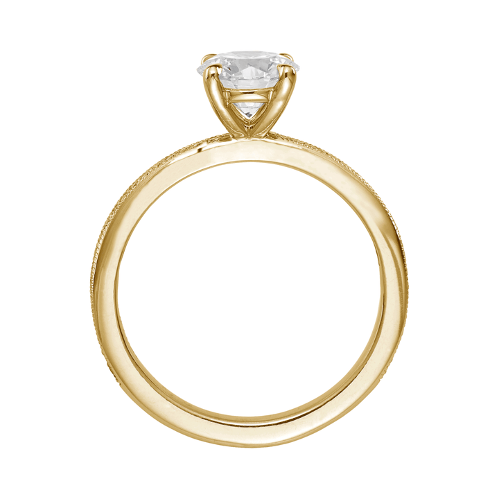 1912 18k Yellow Gold and Diamond Engagement Mounting Ring