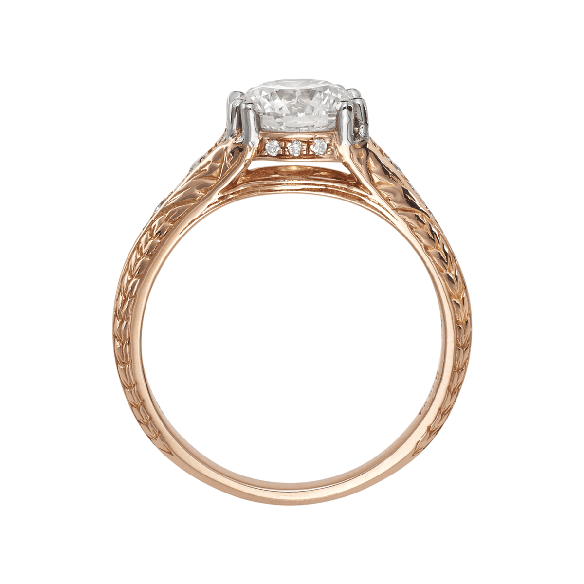 Hamilton 1912 Collection 18k Rose Gold and 0.09 Total Weight Diamond Engagement Mounting Ring
